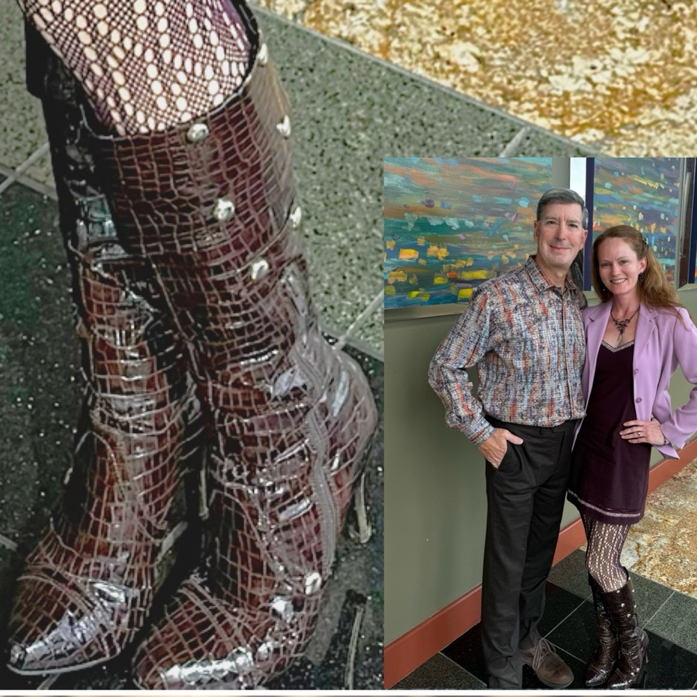 Knee-high Brown Alligator Boots